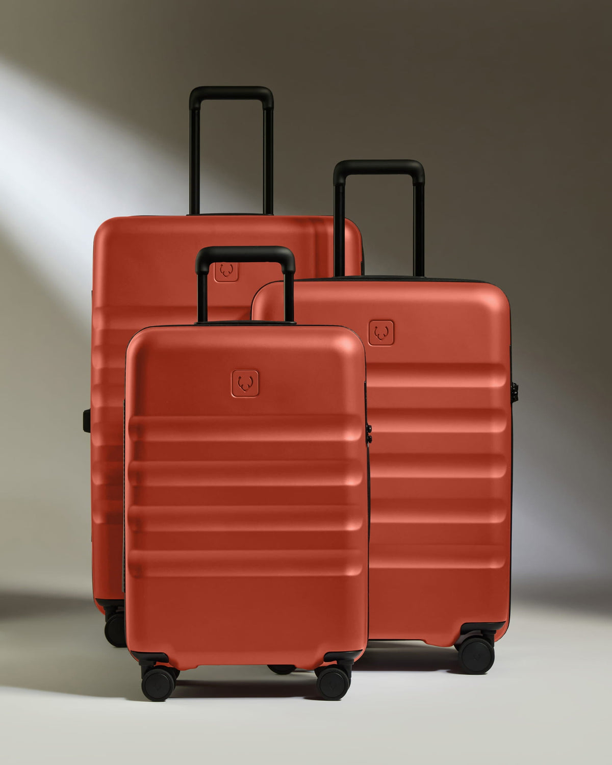 Large Carry-on Luggage Set in Buckthorn Red - Icon Stripe