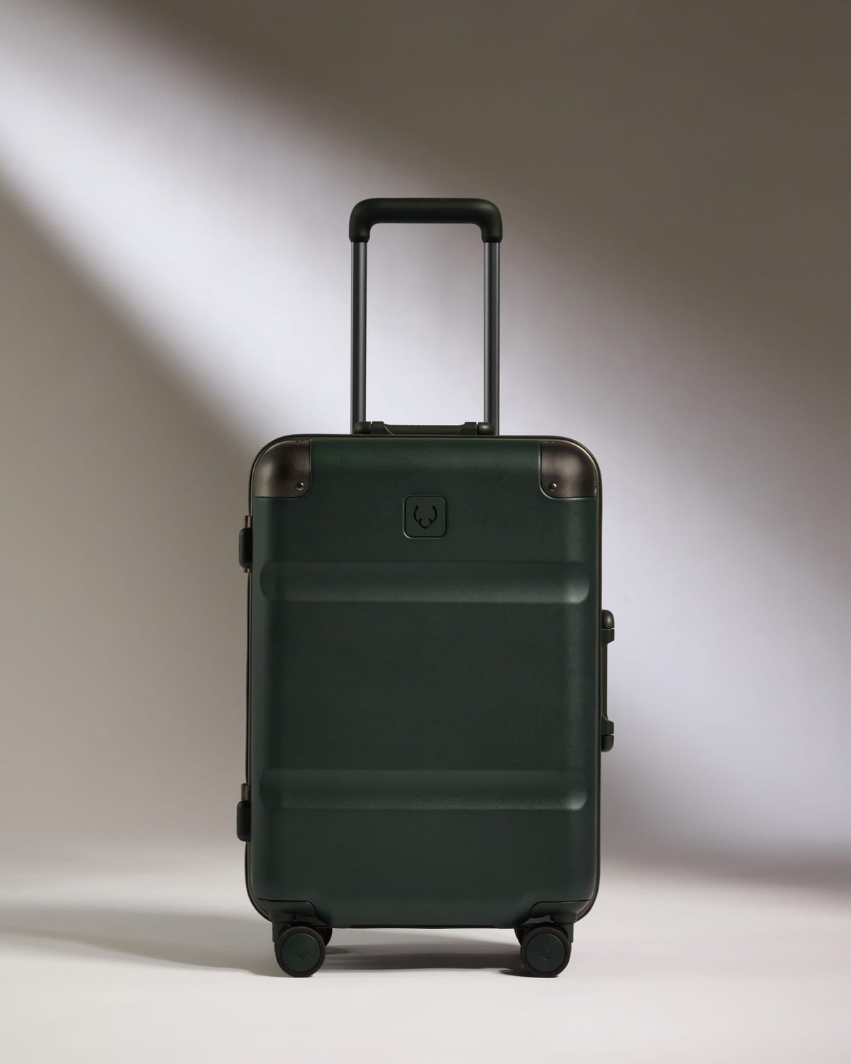 Carry-On Luggage in Dark Forest Green - Heritage Stripe