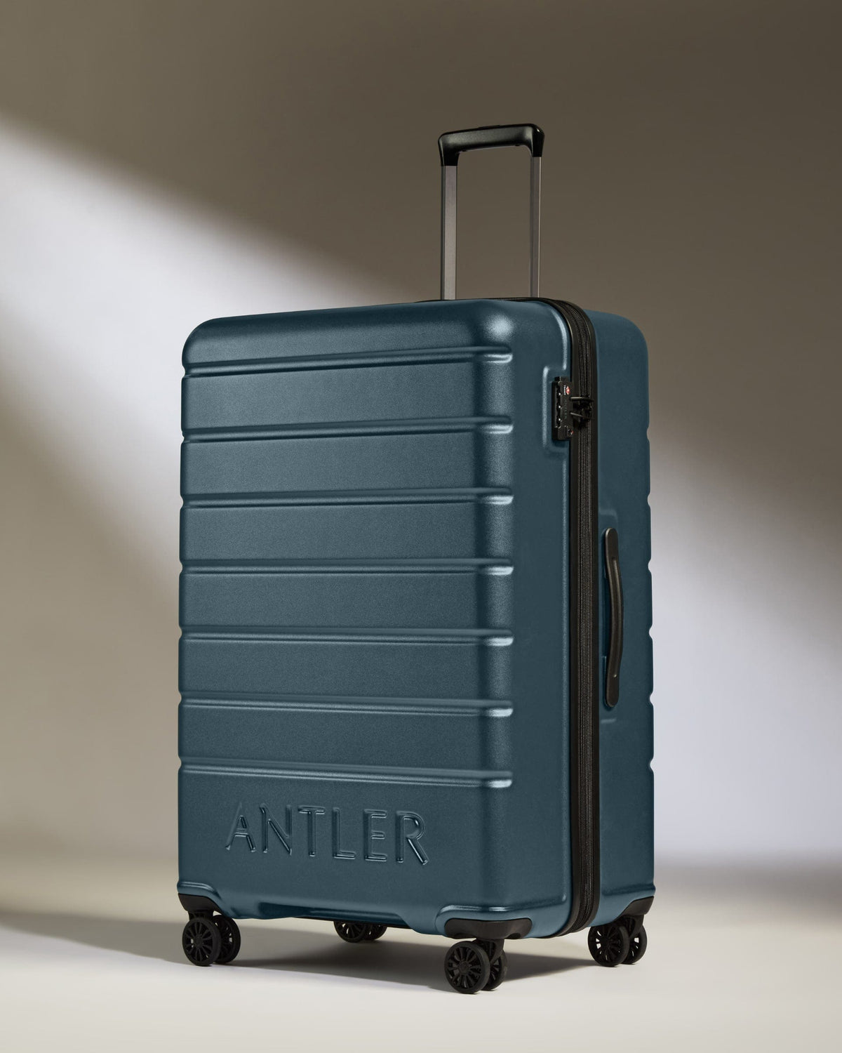 Expandable Carry-on Luggage Set in Blue Gray - Logo