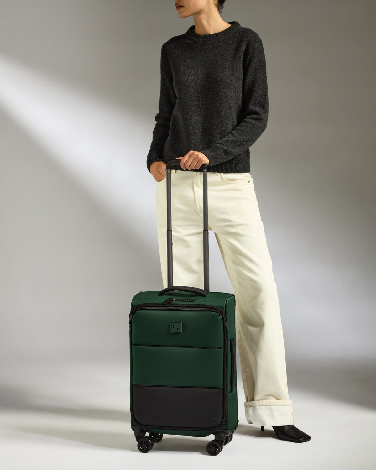 Lightest Expandable Carry-on Luggage in Antler Green - Soft Stripe 2.0