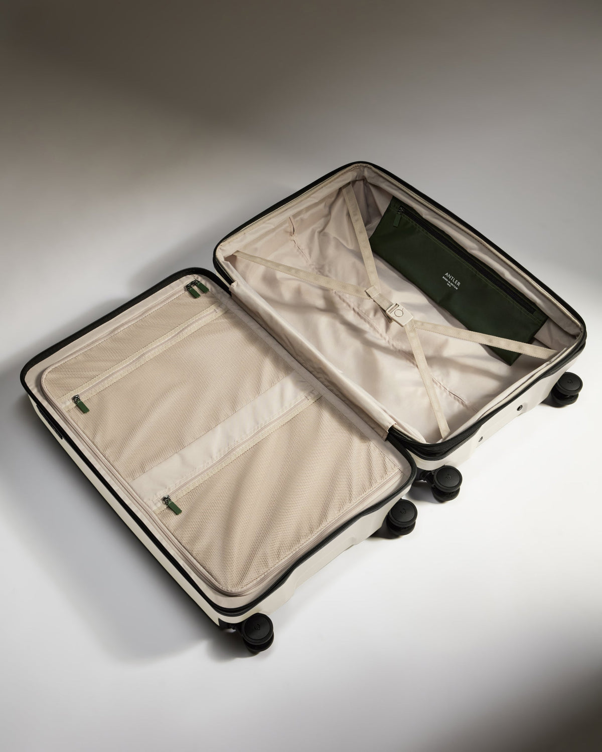 Carry-on with Pocket Luggage Set in Taupe - Icon Stripe