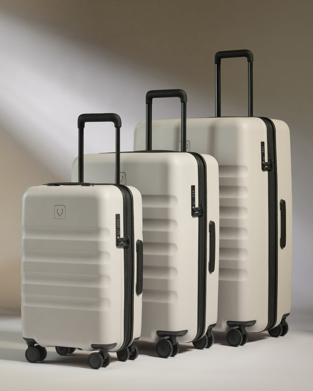 Expandable Carry-on Luggage Set in Taupe - Icon Stripe