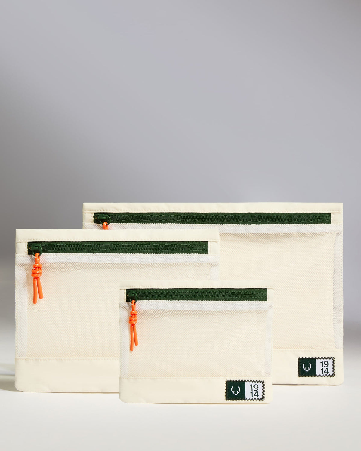 Essential Travel Pouches in Stone - Set of 3