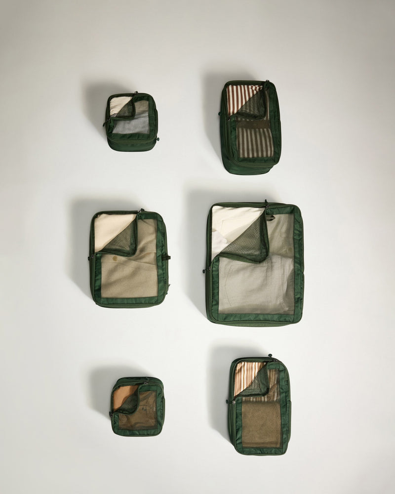 Packing Cubes in Green - Set of 6
