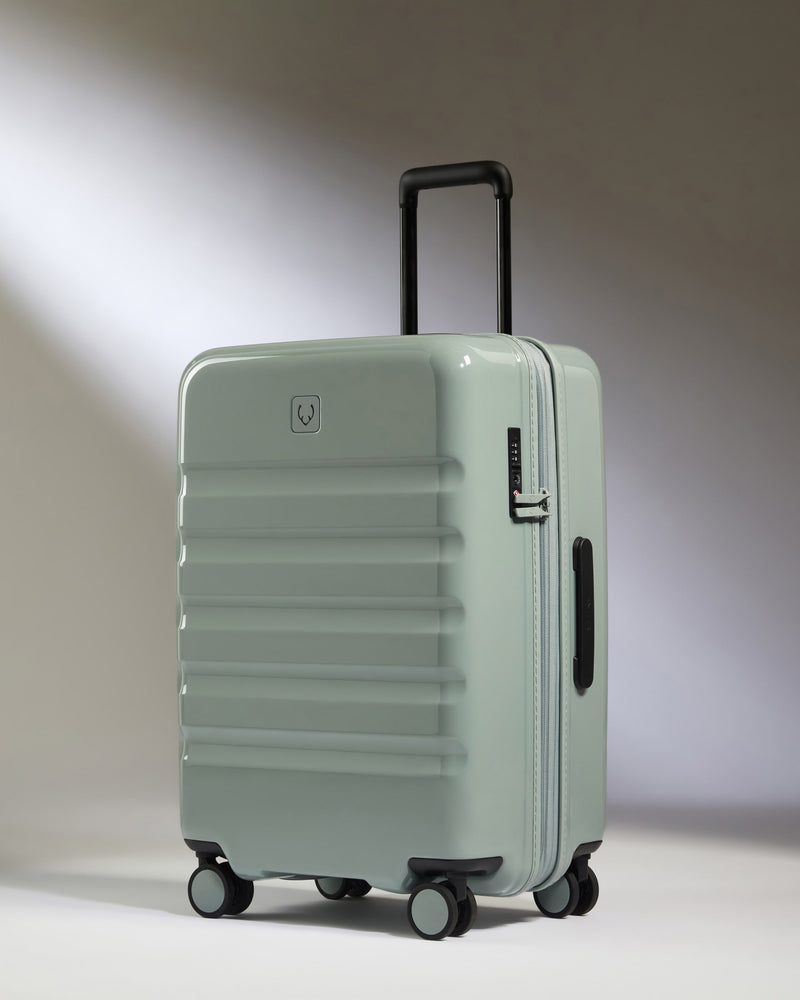 Medium Luggage in Mist Blue Gloss - Icon Stripe