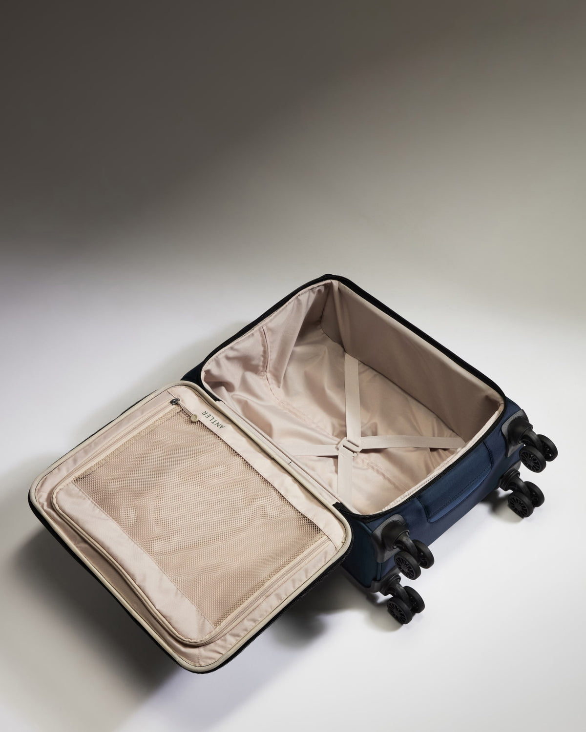Lightest Expandable Carry-on Luggage in Indigo Blue - Soft Stripe 2.0