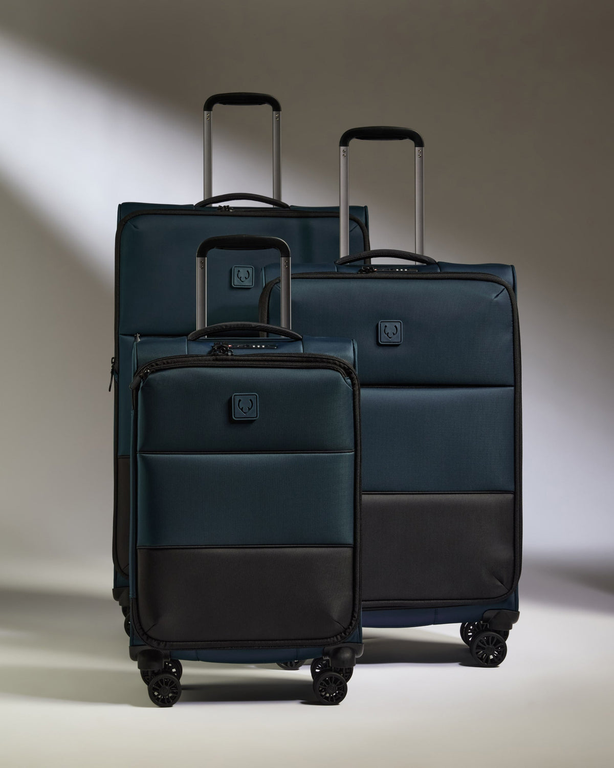 Lightest Expandable Carry-on Luggage Set in Indigo Blue - Soft Stripe 2.0
