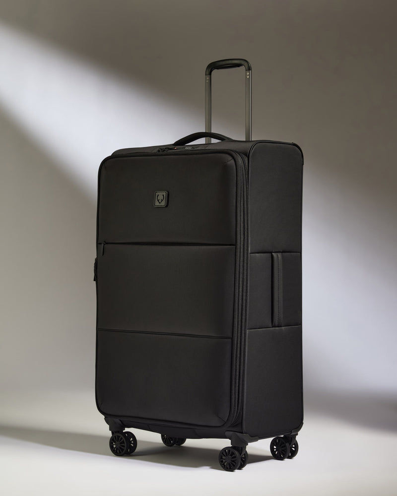 Lightest Large Luggage in Black - Soft Stripe 2.0