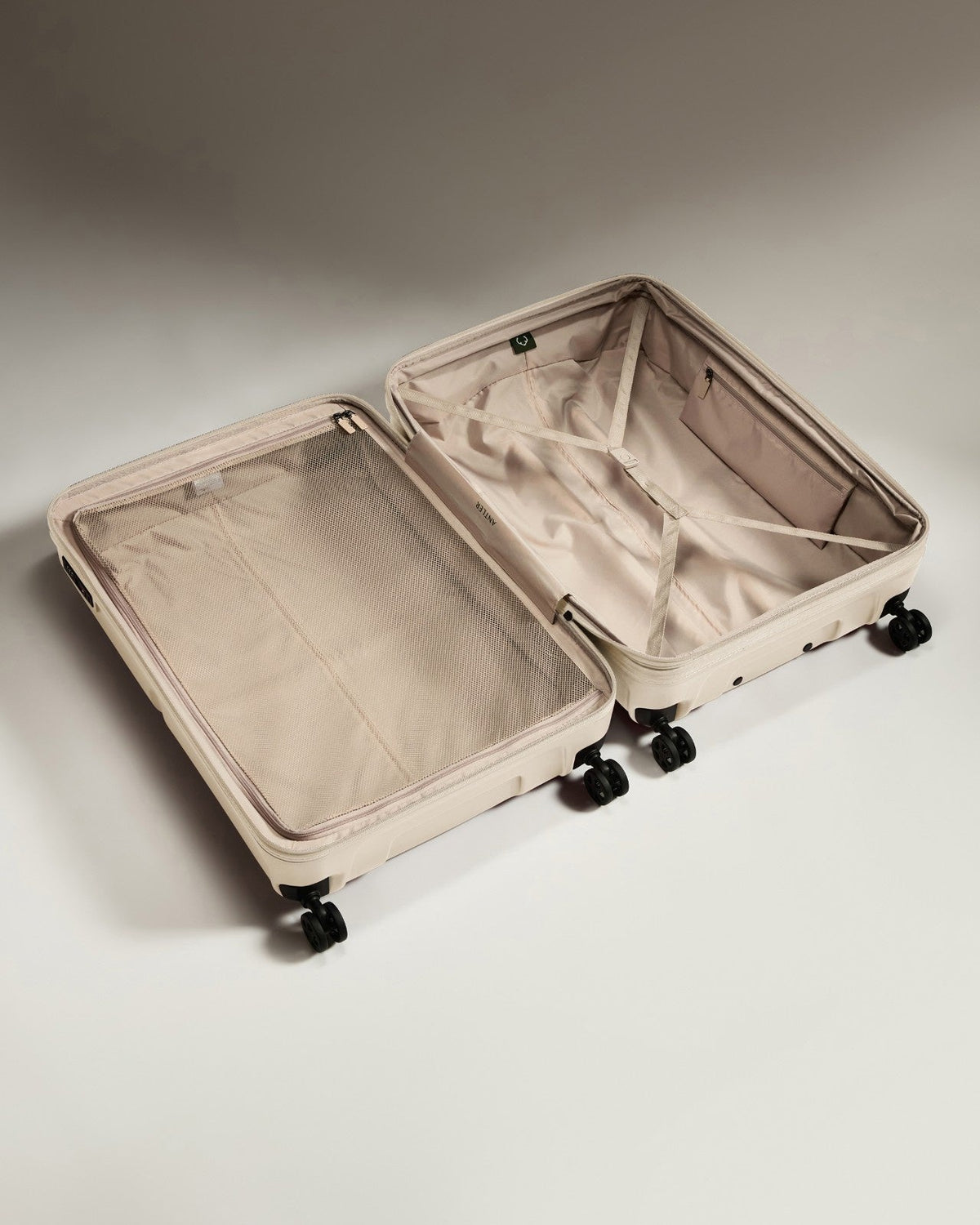 Expandable Carry-on Luggage Set in Warm Taupe - Single Stripe