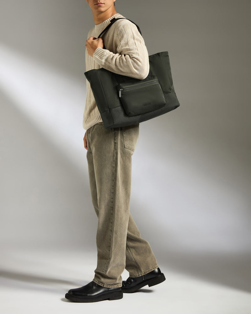 Icon Tote Bag in Dark Khaki Green