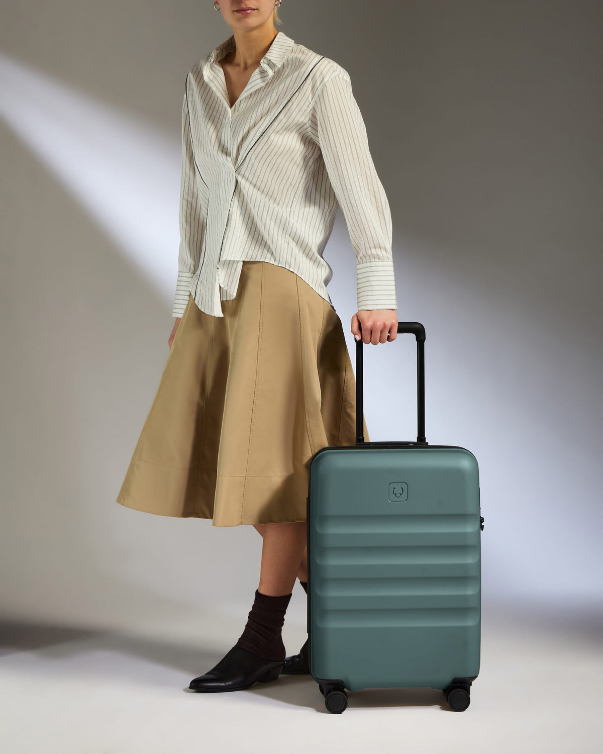 Large Carry-on Luggage in Glade Blue - Icon Stripe