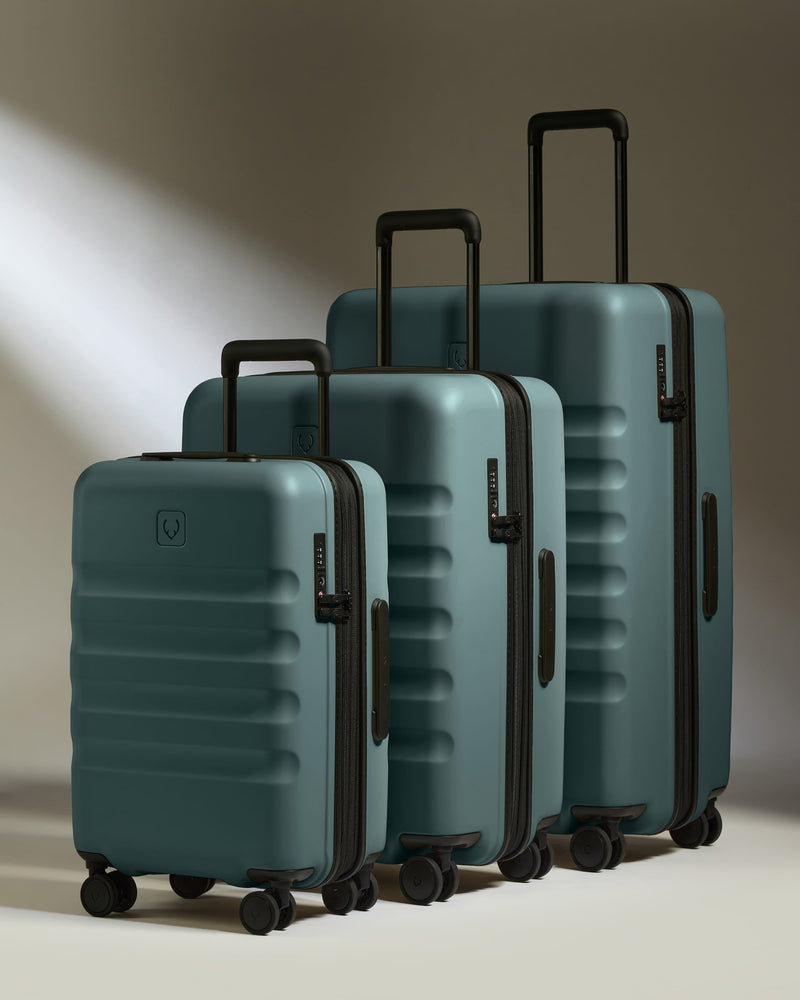 Expandable Carry-on Luggage Set in Glade Blue - Icon Stripe