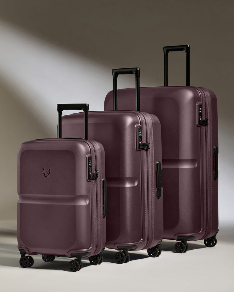 Expandable Carry-on Luggage Set in Lagoon Purple - Single Stripe