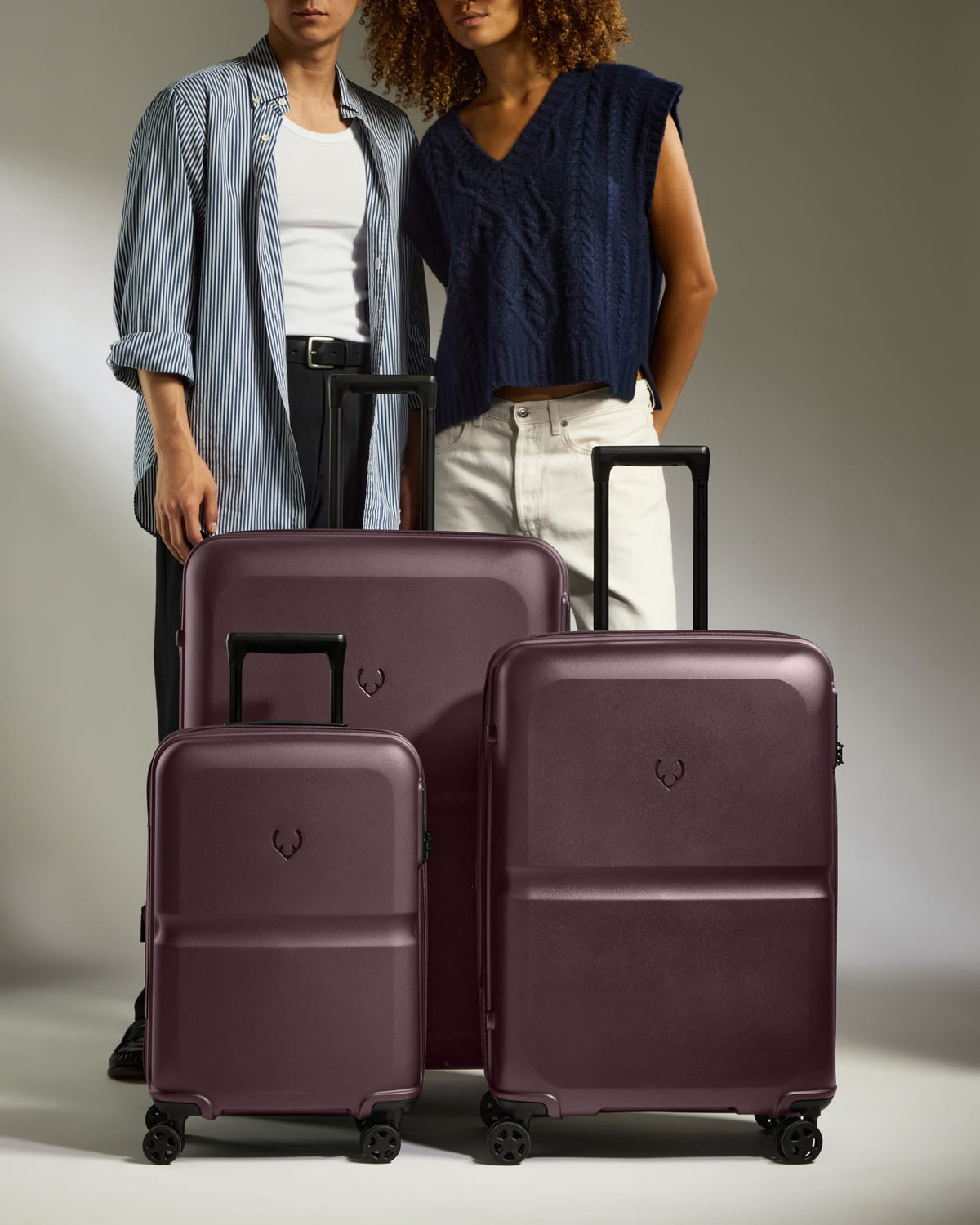 Expandable Carry-on Luggage Set in Lagoon Purple - Single Stripe