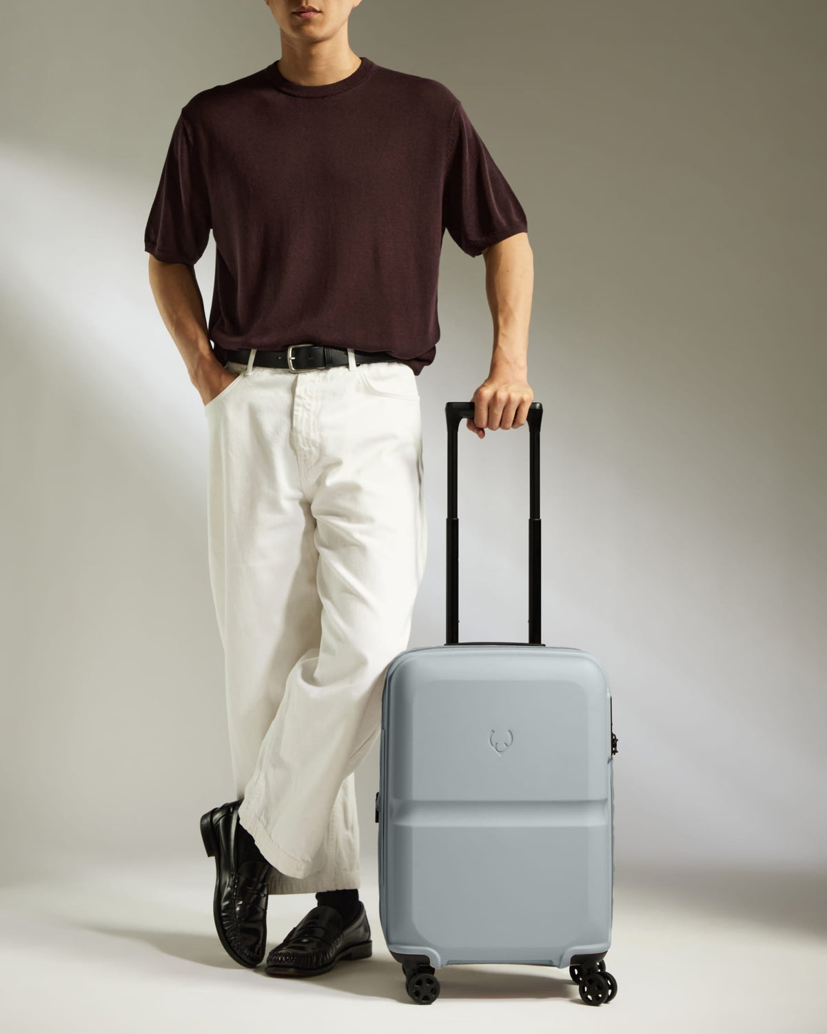 Expandable Carry-on Luggage in Salt Blue - Single Stripe