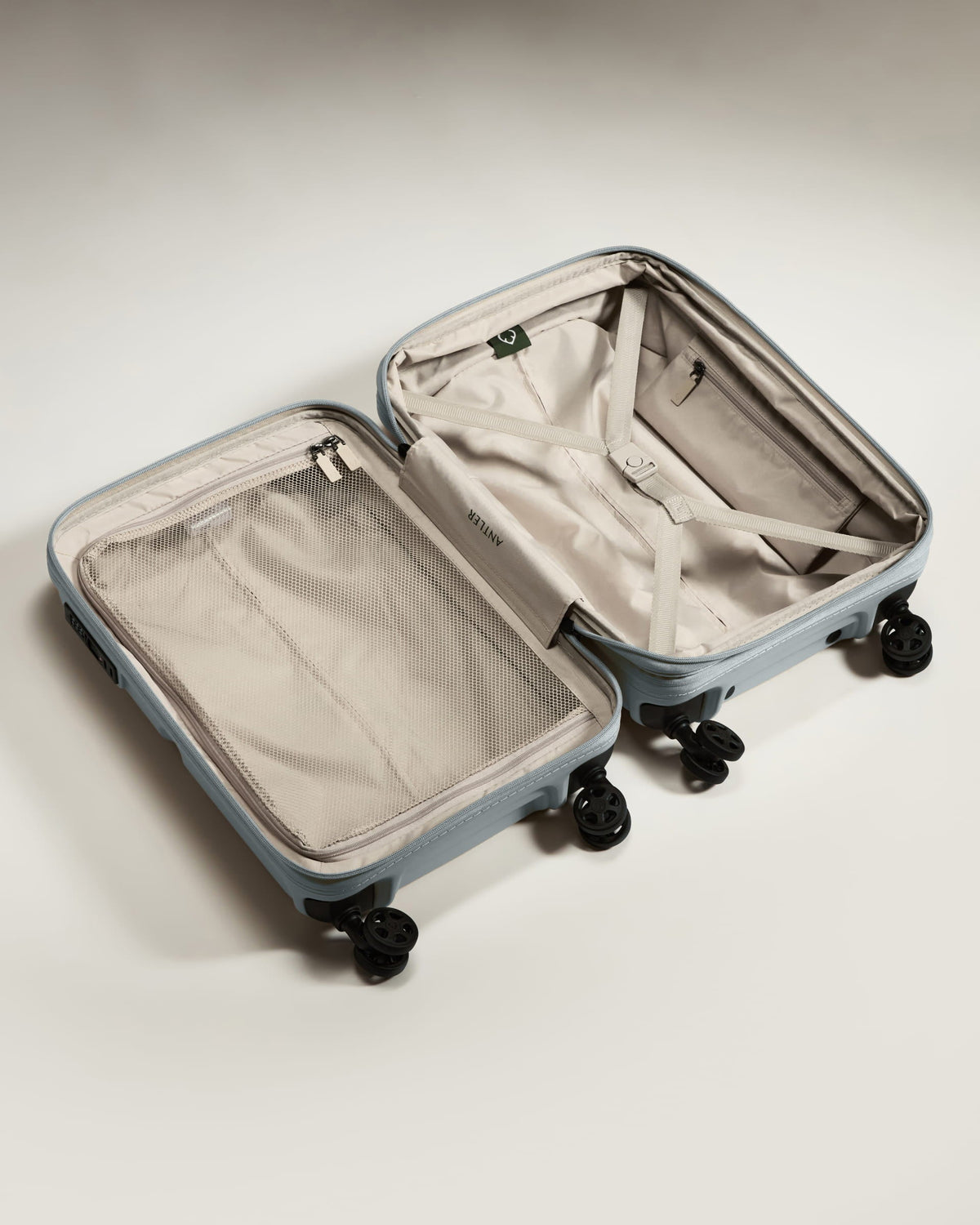 Expandable Carry-on Luggage in Salt Blue - Single Stripe