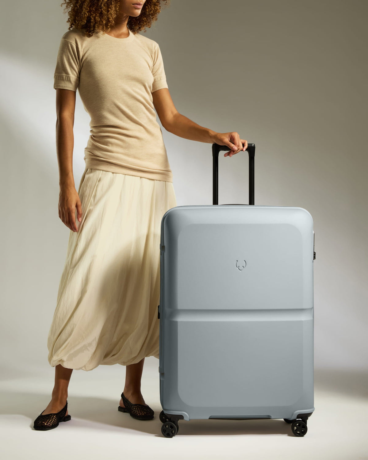 Large Luggage in Salt Blue - Single Stripe