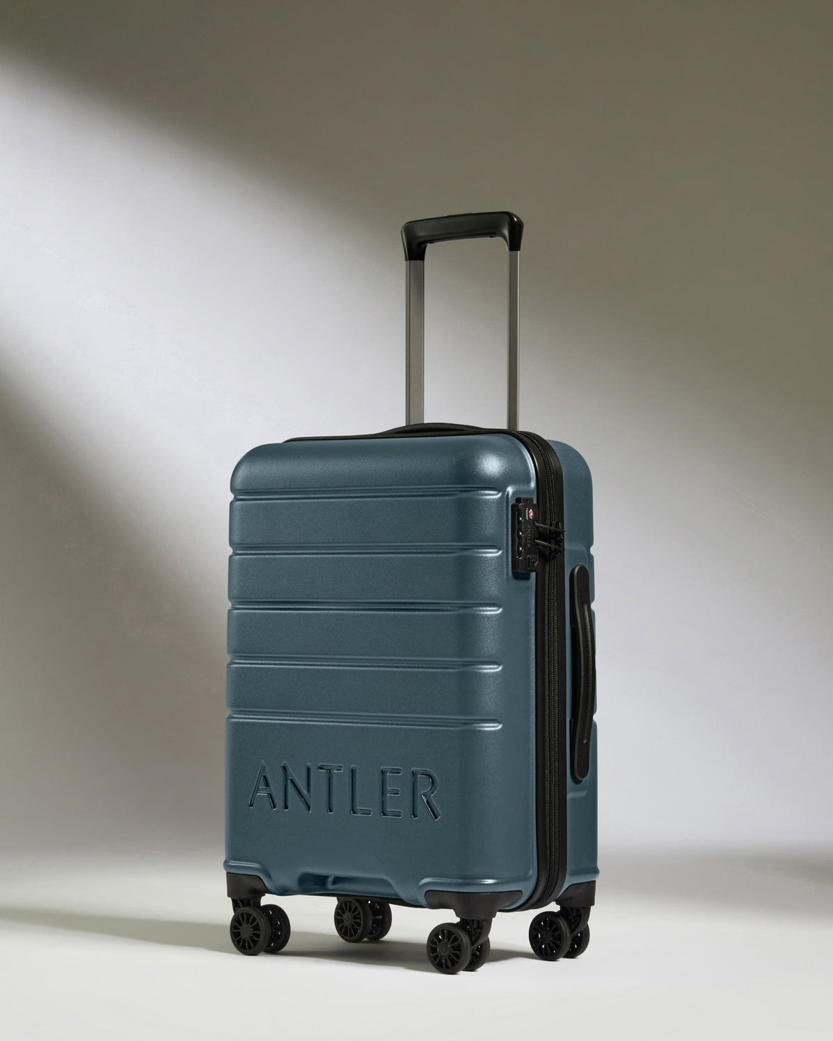 Expandable Carry-on Luggage in Blue Gray - Logo