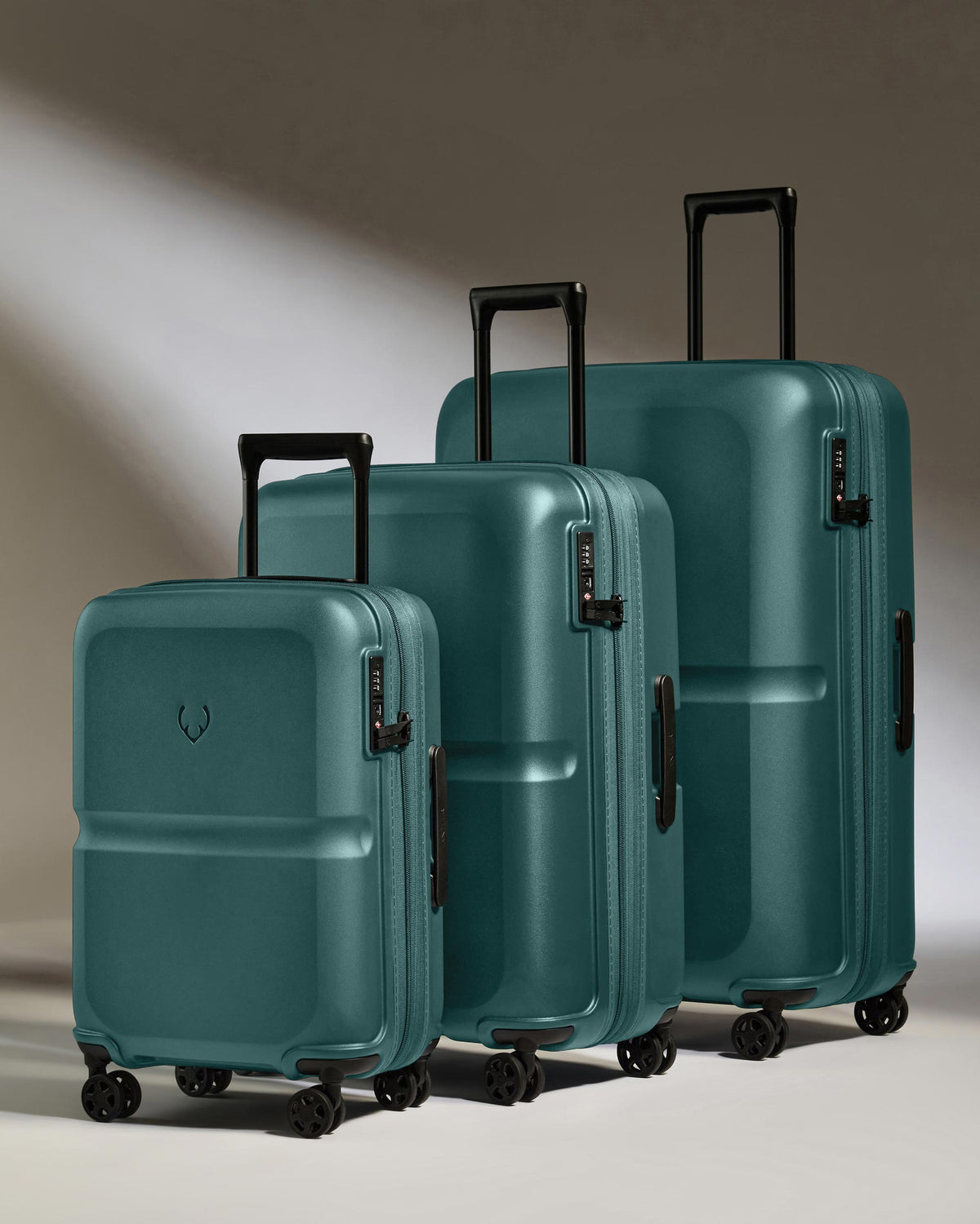Expandable Carry-on Luggage Set in Marsh Blue - Single Stripe