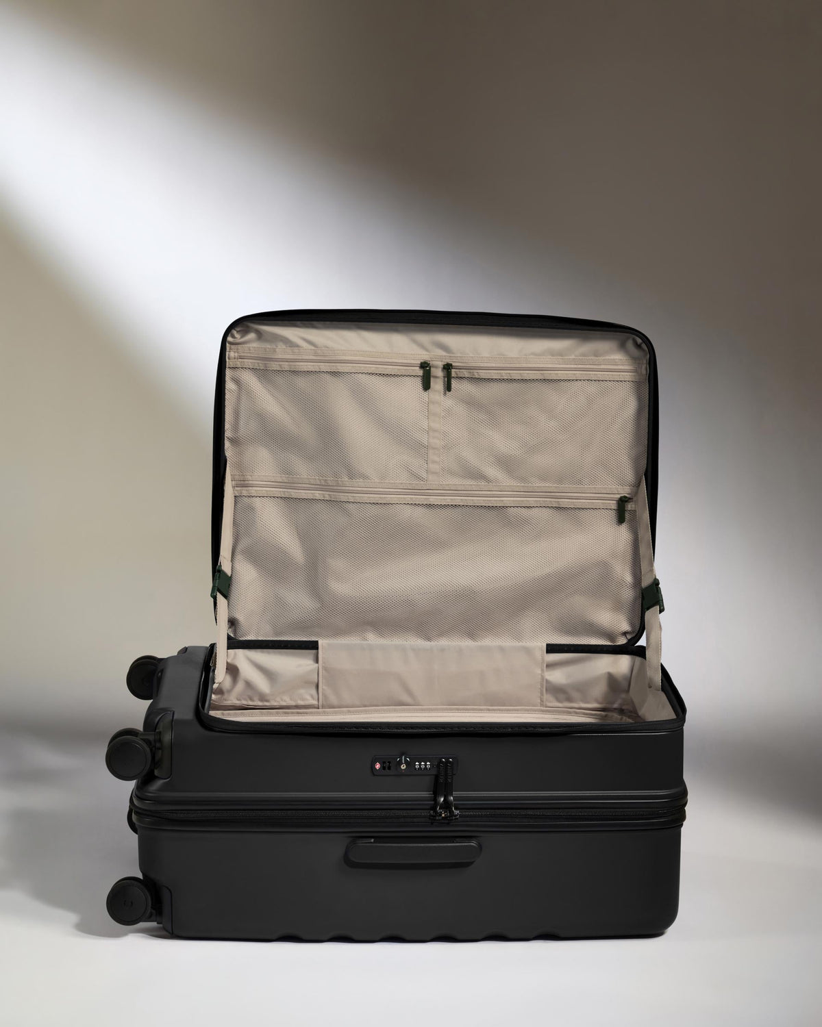 Dual Opening Large Luggage in Black - Icon Stripe