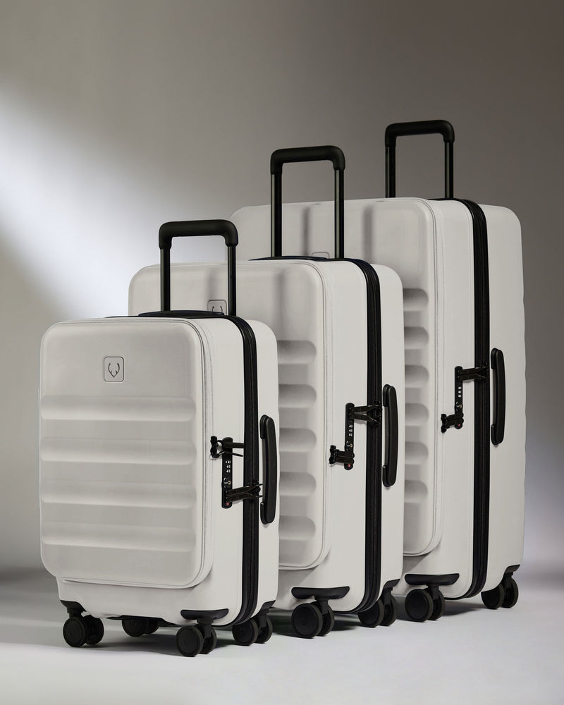 Dual Opening Luggage Set in Taupe - Icon Stripe