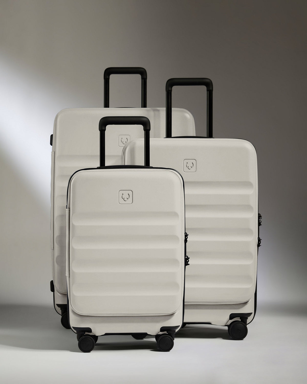 Dual Opening Luggage Set in Taupe - Icon Stripe
