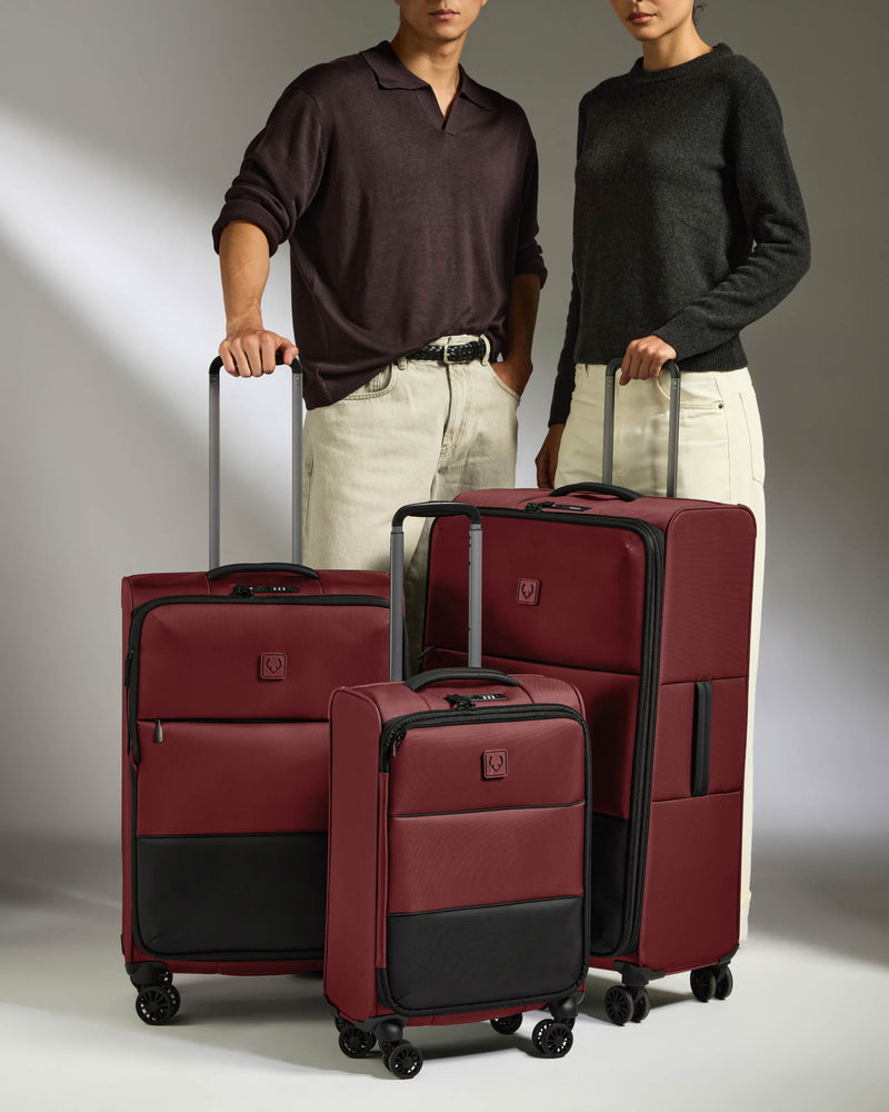 Lightest Expandable Carry-on Luggage Set in Cedar - Soft Stripe 2.0