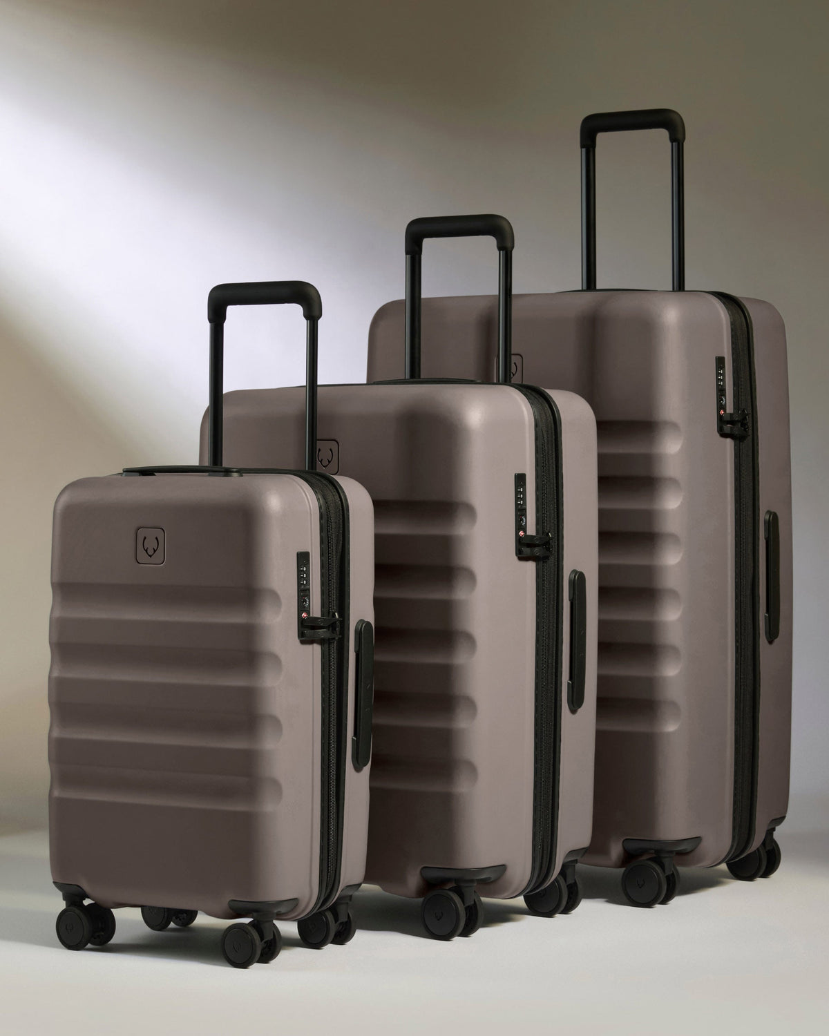 Expandable Carry-on Luggage Set in Pebble Grey - Icon Stripe