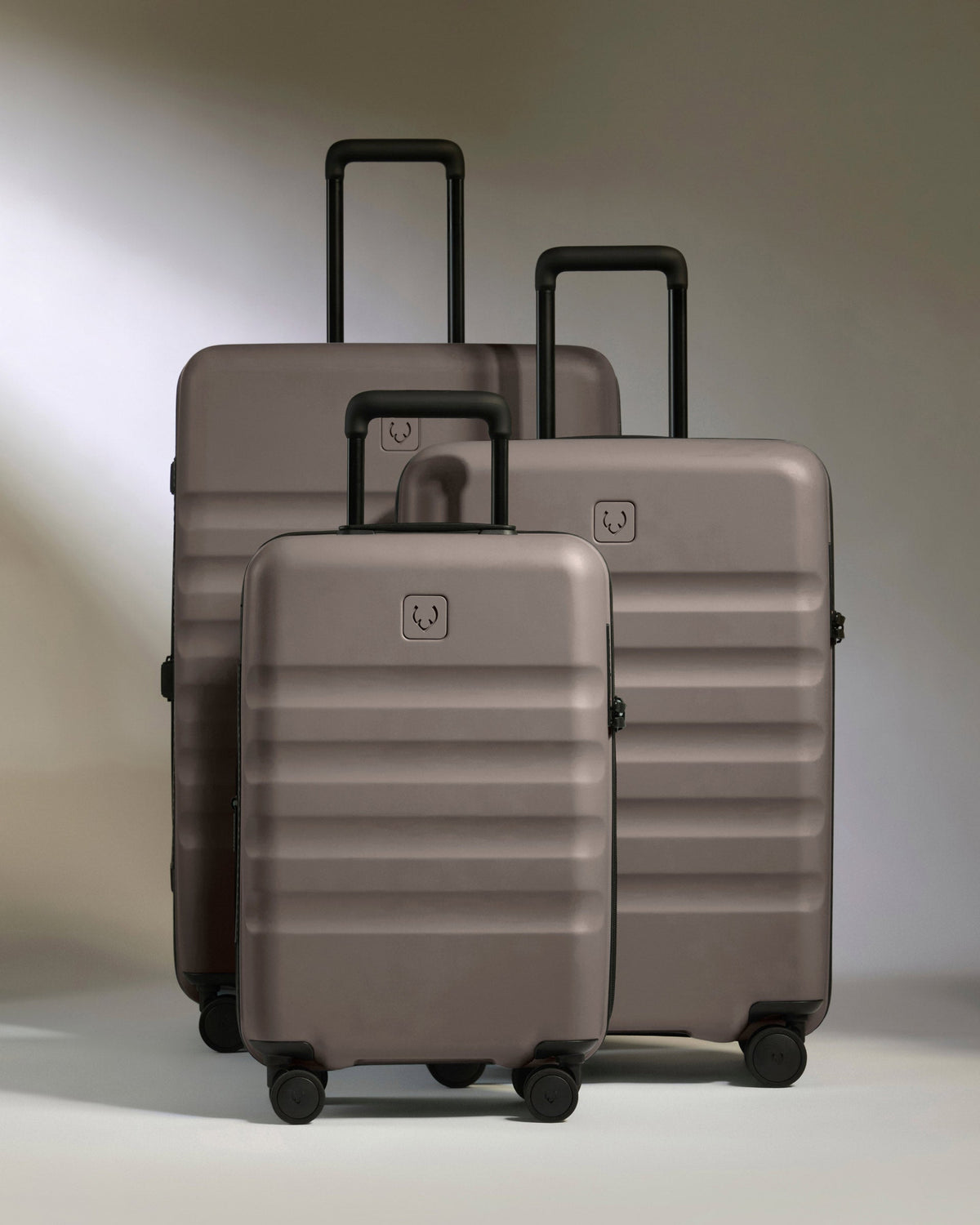 Expandable Carry-on Luggage Set in Pebble Grey - Icon Stripe