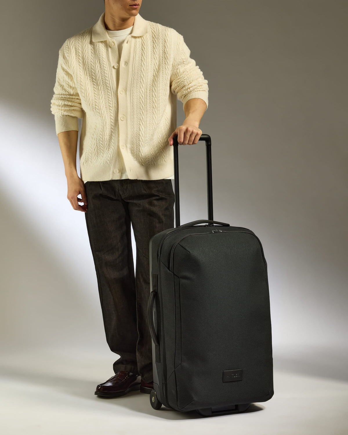 Antler Weave Wheeled Duffel in Black
