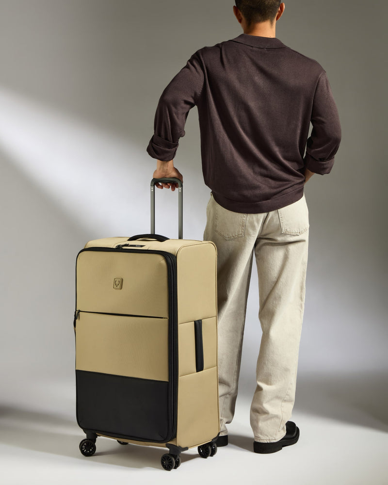 Lightest Large Luggage in Sand - Soft Stripe 2.0